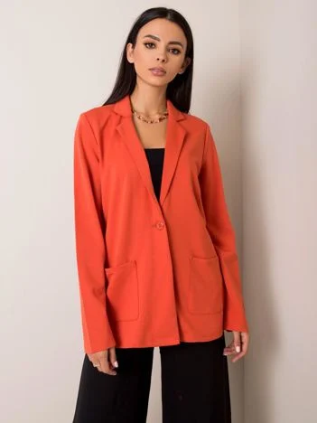 Sacou Dama Maneca lunga, Maneca lunga, Sublevel, Portocaliu Eleganta Office
