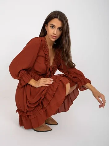 Rochie Dama Maxi, Lejera, Och Bella, Portocaliu Eleganta Office