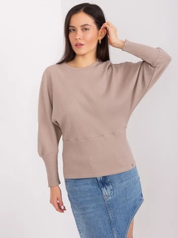 Bluza Dama Maneca lunga, Dungi, BASIC FEEL GOOD, Bej Eleganta Office