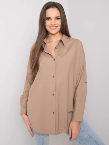 Camasa Dama Maneca lunga, Clasic, ex moda, Bej Eleganta Office
