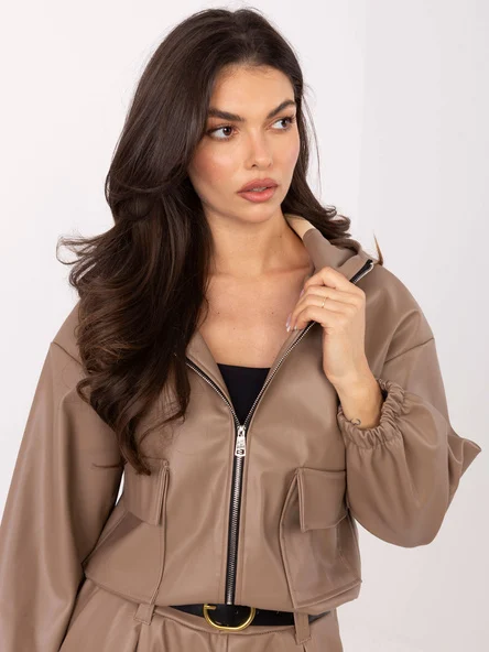 Jacheta Dama Mini, Guler inalt, RUE PARIS, Bej de Vara