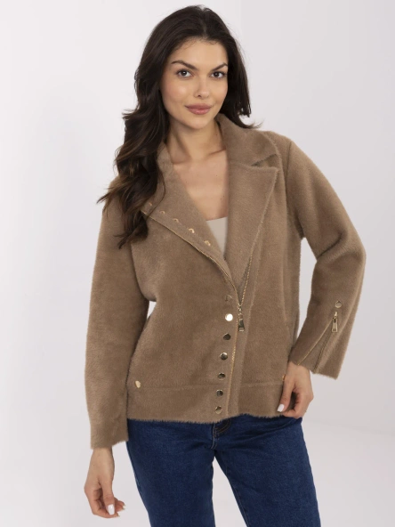 Jacheta Dama Guler inalt, Viscoza, Fashion Hunters, Bej