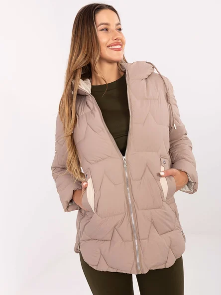 Jacheta Dama Maneca lunga, Guler inalt, Snow Moda, Bej de Vara Marimi Mari