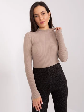 Bluza Dama Maneca lunga, Dungi, BASIC FEEL GOOD, Bej Casual
