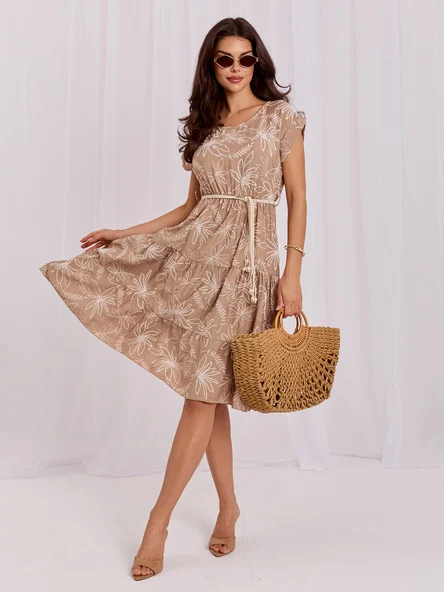 Rochie Dama Midi, Lejera, ITALY MODA, Bej de Vara