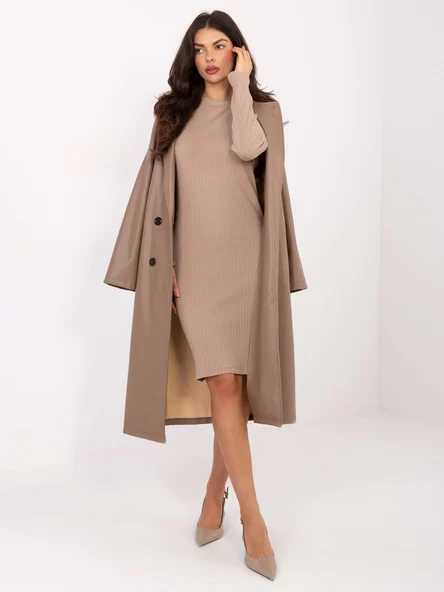 Rochie Dama Maxi, Dungi, RUE PARIS, Bej Eleganta Office