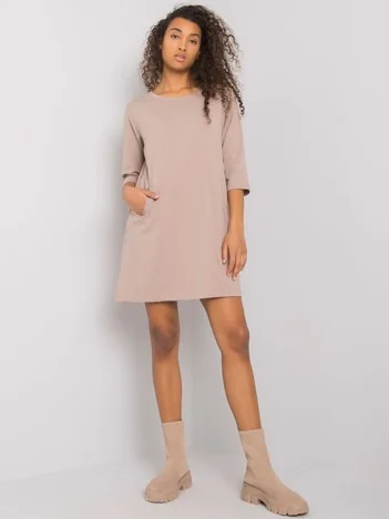 Rochie Dama Mini, Lejera, RUE PARIS, Bej Eleganta Office