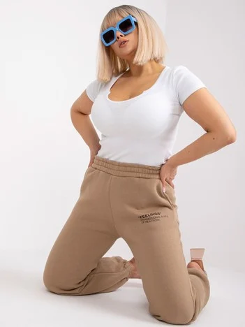 Pantaloni Trening Dama Lunga, Guler inalt, ex moda, Bej Casual