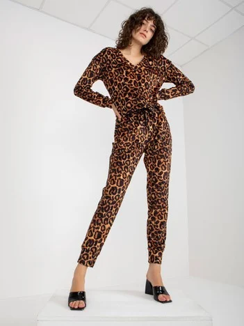 Compleu Dama Maneca lunga, Animal print, LAKERTA, Bej Casual