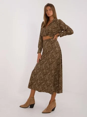 Compleu Dama Midi, Animal print, ITALY MODA, Bej Casual