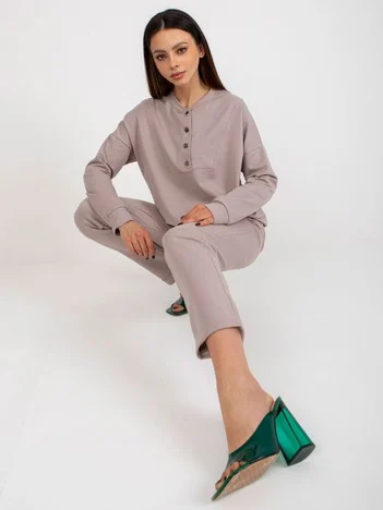 Compleu Dama Maneca lunga, Dreapta, LAKERTA, Bej Eleganta Office