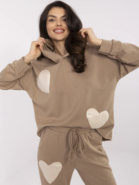 Compleu Dama Maneca lunga, Dreapta, ITALY MODA, Bej Casual
