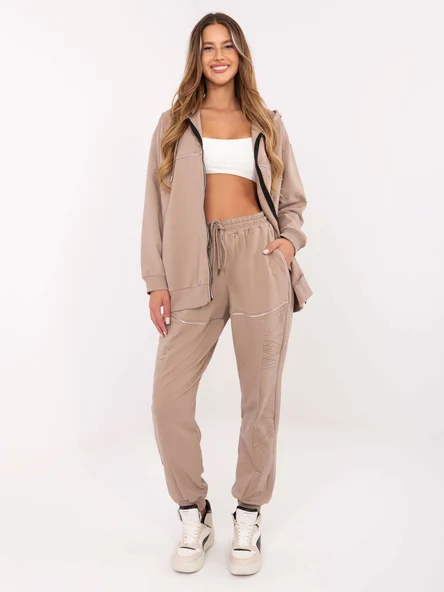 Compleu Dama Maneca lunga, Mansete elastice, RELEVANCE, Bej Casual