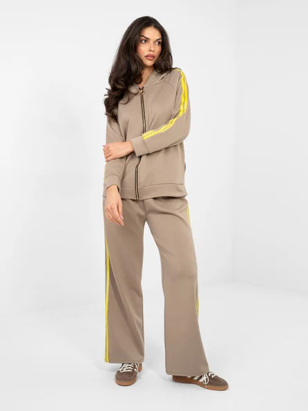 Compleu Dama Maneca lunga, Larga, RUE PARIS, Bej Casual