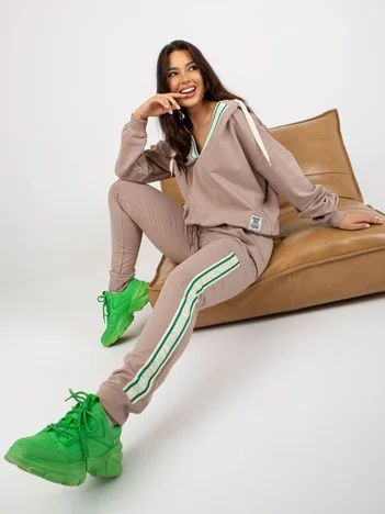 Compleu Dama Maneca lunga, Mansete elastice, RELEVANCE, Bej Casual
