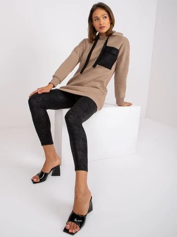 Compleu Dama Maneca lunga, Conica, ex moda, Bej Casual