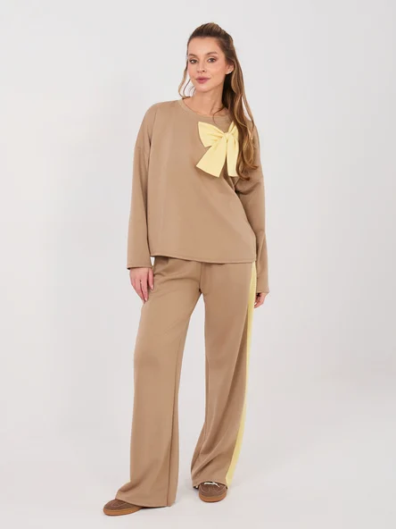 Compleu Dama Maneca lunga, Larga, RUE PARIS, Bej Casual