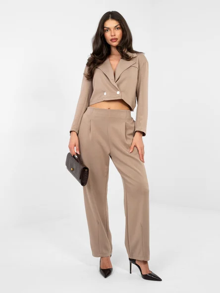 Compleu Dama Maneca lunga, Elegant, RUE PARIS, Bej Eleganta Office