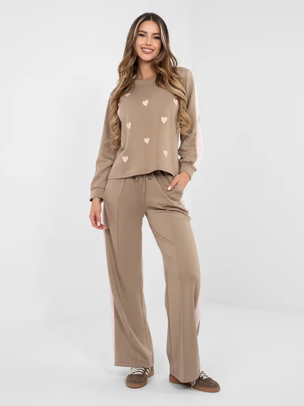 Compleu Dama Maneca lunga, Imprimat, RUE PARIS, Bej Casual