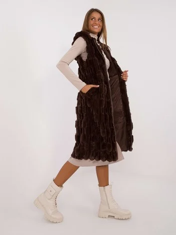 Vesta Dama Sub genunchi, Guler inalt, Wool Fashion Italia, Maro Eleganta Office