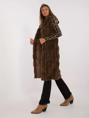 Vesta Dama Sub genunchi, Guler inalt, Wool Fashion Italia, Maro Eleganta Office