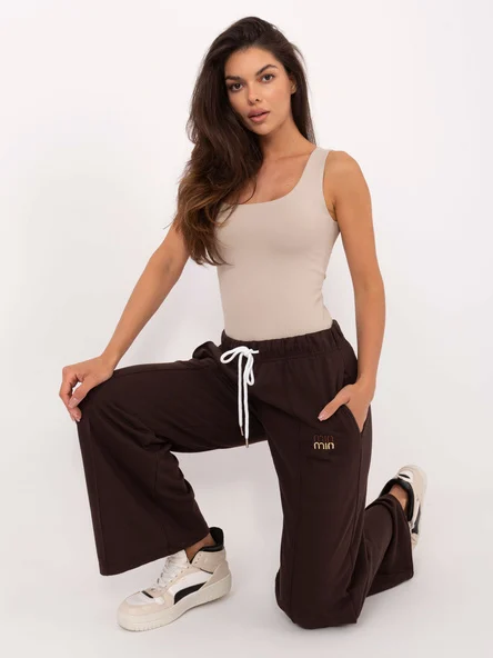 Pantaloni Dama Larga, Guler inalt, RELEVANCE, Maro Casual