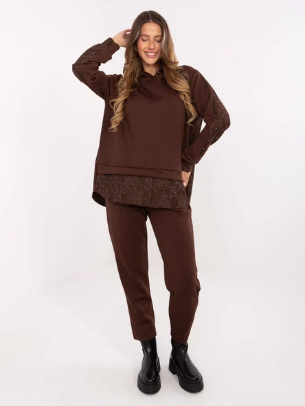 Compleu Dama Maneca lunga, Dantela, ITALY MODA, Maro Casual