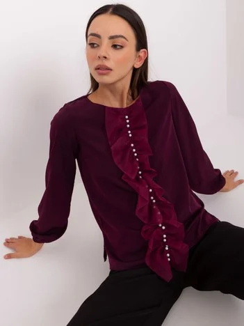 Bluza Dama Maneca lunga, Elegant, LAKERTA, Mov Eleganta Office