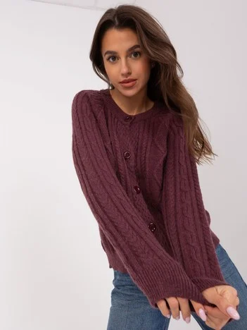 Pulover Dama Decolteu rotund, Acril, Wool Fashion Italia, Mov Casual
