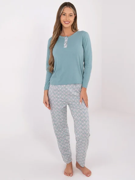 Pijama Dama Maneca lunga, Dreapta, Forever Pink, Menta Marimi Mari