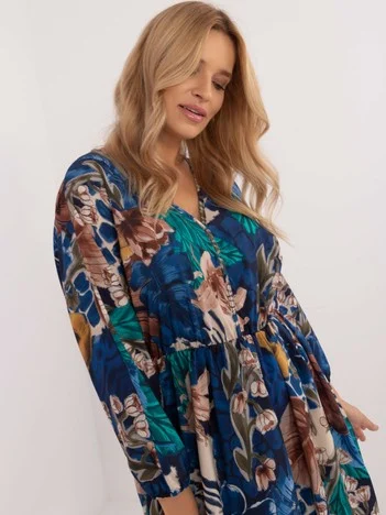 Rochie Dama Maxi, Floral, ITALY MODA, Albastru Eleganta Office