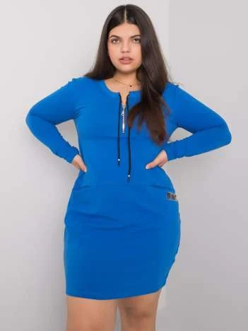Rochie Dama Maxi, Rochie dreapta, RELEVANCE, Albastru Eleganta Office
