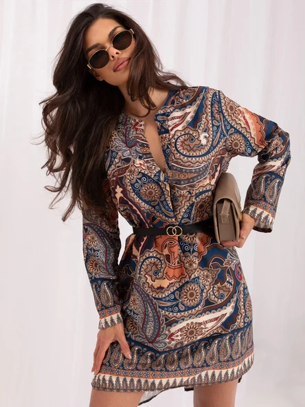 Rochie Dama Maxi, Rochie dreapta, ITALY MODA, Albastru Eleganta Office