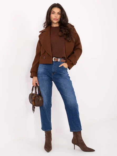 Blugi Dama Conica, Guler inalt, M.SARA JEANS, Albastru Casual