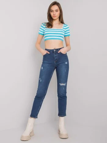 Blugi Dama Lunga, Conica, OREO JEANS, Albastru Casual