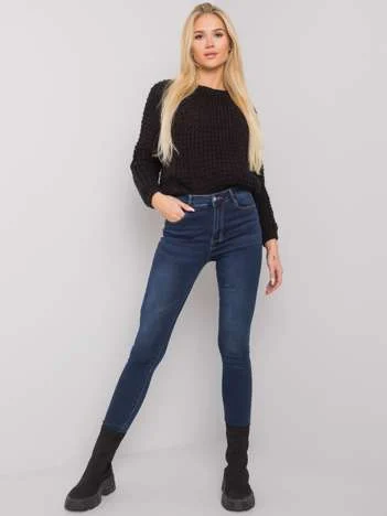 Pantaloni Dama Conica, Guler inalt, Only One Day Jack Berry, Albastru Eleganta Office