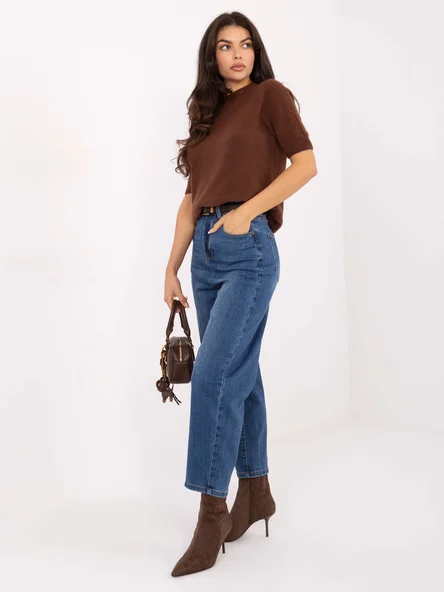 Blugi Dama Conica, Guler inalt, M.SARA JEANS, Albastru Casual