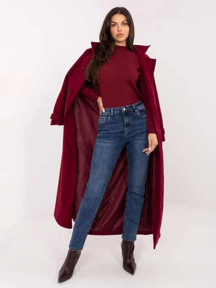 Blugi Dama Conica, Guler inalt, Hello Miss, Albastru Casual