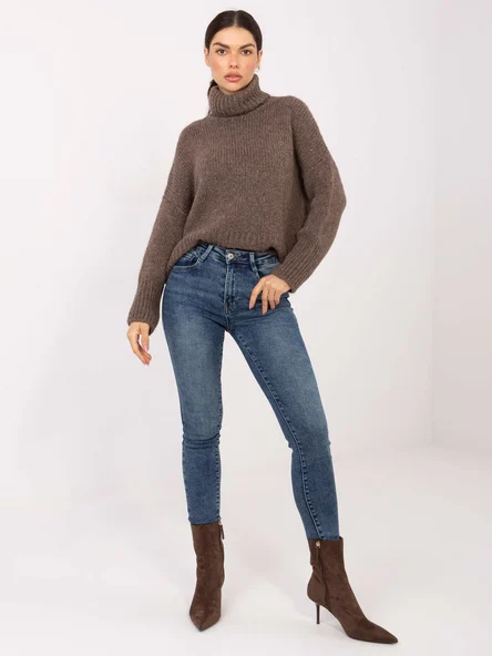 Blugi Dama Conica, Guler inalt, LAULIA, Albastru Casual