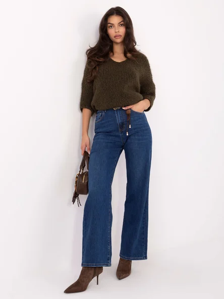 Blugi Dama Croiala dreapta, Guler inalt, M.SARA JEANS, Albastru Casual