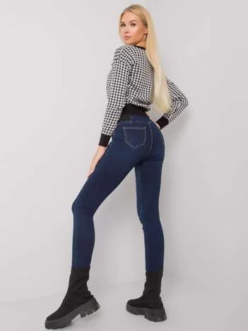 Pantaloni Dama Conica, Guler inalt, Only One Day Jack Berry, Albastru Casual