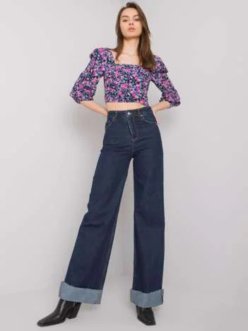 Blugi Dama Lunga, Larga, TWIN, Albastru Casual