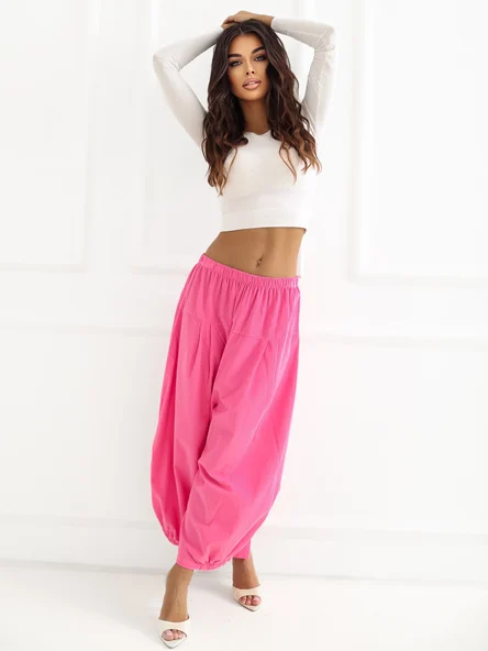 Pantaloni Dama 7/8, Larga, ITALY MODA, Roz
