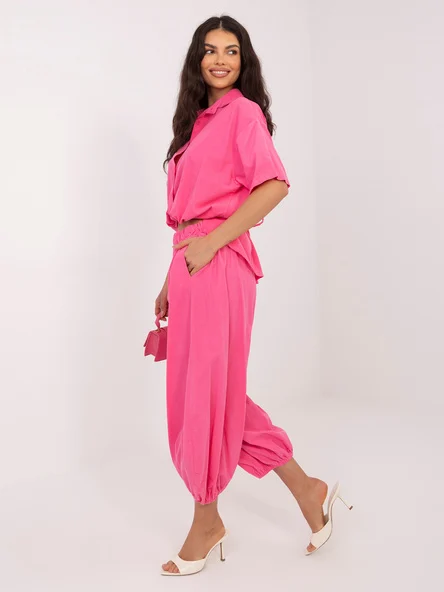 Pantaloni Dama 7/8, Mansete elastice, ITALY MODA, Roz Casual