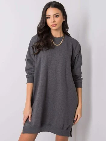 Rochie Dama Mini, Decolteu rotund, RELEVANCE, Gri Eleganta Office