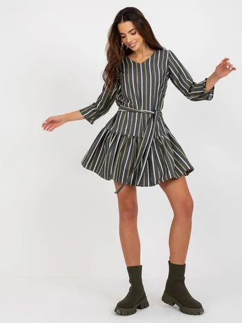 Rochie Dama Mini, Dungi, LAKERTA, Gri de Sarbatori