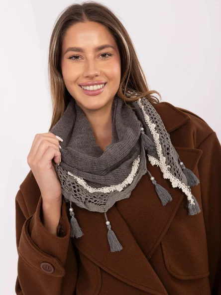 Bandana Dama Dantela, Viscoza, Fashion Hunters, Gri