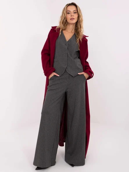 Pantaloni Dama Dungi, Elegant, RUE PARIS, Gri Eleganta Office