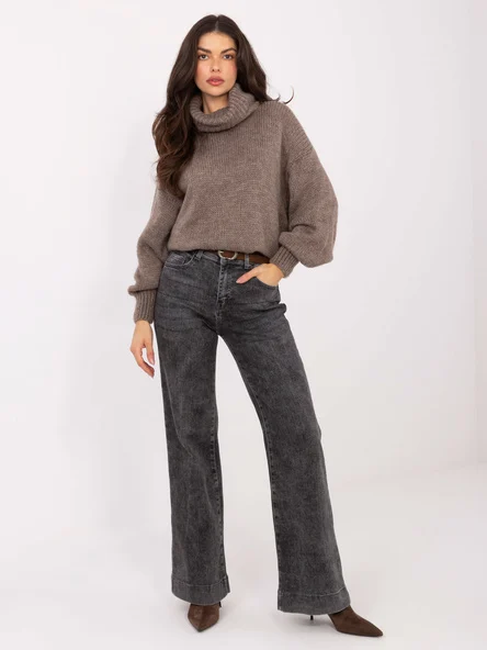 Blugi Dama Croiala dreapta, Guler inalt, Redseventy, Gri Casual