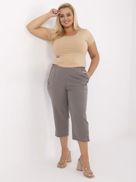 Pantaloni Dama Conica, Guler inalt, New Fashion, Gri Eleganta Office